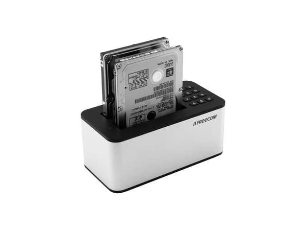 Freecom mDock - HDD-dokkestasjon - brønner: 2 - 2.5" - USB 3.1 (Gen 1) - svart, sølv