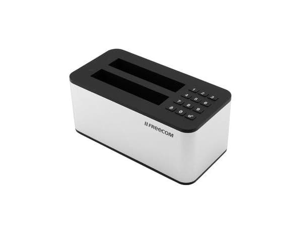 Freecom mDock - HDD-dokkestasjon - brønner: 2 - 2.5" - USB 3.1 (Gen 1) - svart, sølv