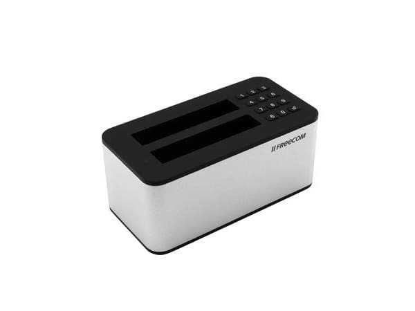 Freecom mDock - HDD-dokkestasjon - brønner: 2 - 2.5" - USB 3.1 (Gen 1) - svart, sølv
