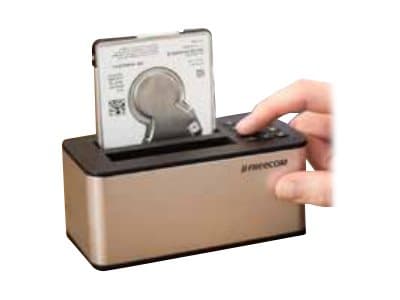 Freecom mDock - HDD-dokkestasjon - brønner: 2 - 2.5" - USB 3.1 (Gen 1) - svart, sølv