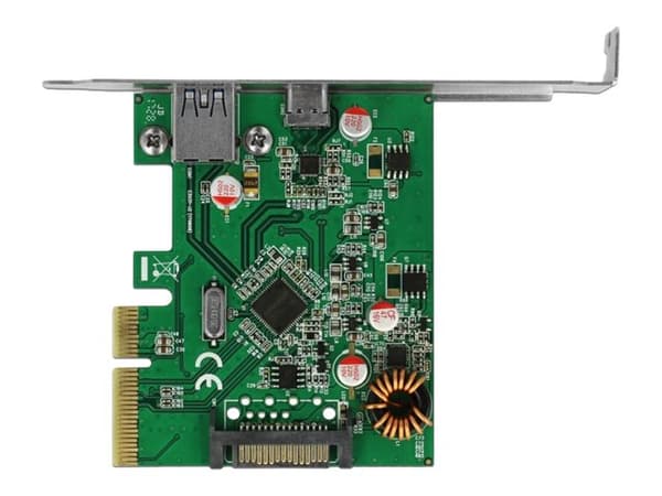 Delock - USB-adapter - PCIe 3.0 x4 lav profil - USB-C 3.1 Gen 2 x 1 + USB 3.1 Gen 2 x 1