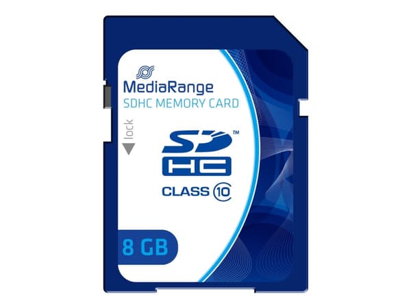MediaRange - Flash-minneskort - 8 GB - Class 10 - SDHC - blå