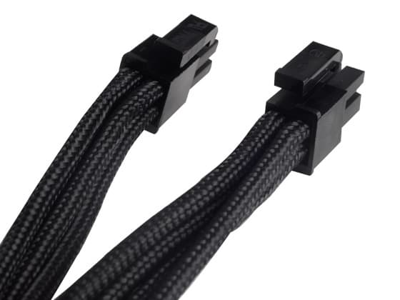 SilverStone PP07 - Strømforlengelseskabel - 8-pins EPS12V (hunn) til 8-pins EPS12V (hann) - 30 cm - svart