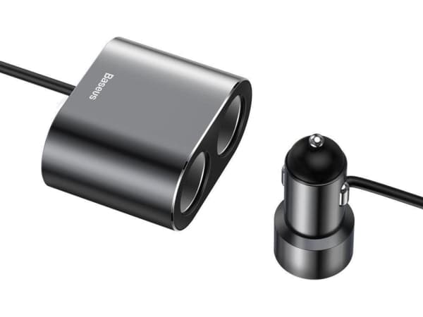 Baseus sigarettenner splitter 2x USB-A 0,60m