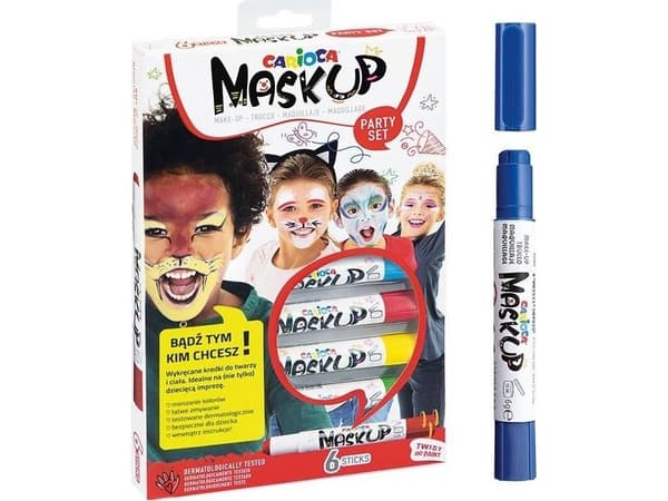 Carioca MASK UP PARTY, Ansiktssminkemaling, Flerfarget, Gutt/Jente, 6 stykker