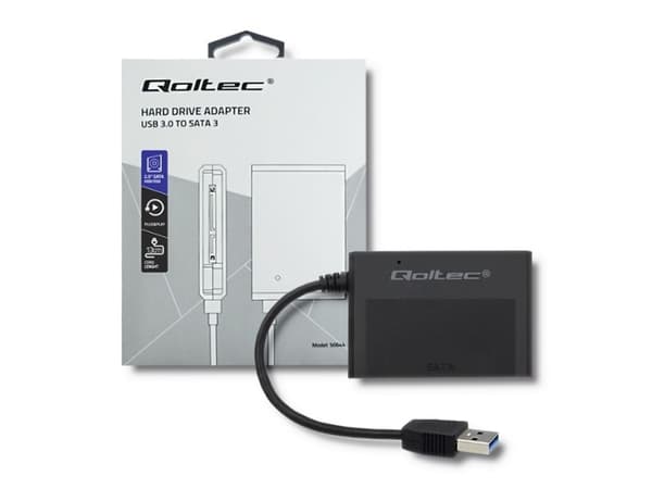 Qoltec - Grensesnittsadapter - 2.5" - SATA 6Gb/s - USB 3.0 - svart