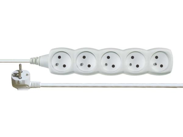 Emos 1902050500, Grunnleggende, Hvit, 5 AC-utganger, 5 m, 250 V, 10 A