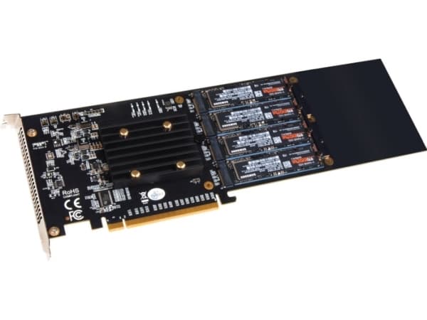 Sonnet FUS-SSD-4X4-E3S, PCIe, M.2, Full-height / Full-length, PCI 3.0, Musta, Harmaa, 1 kpl