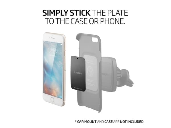 Spigen 000EP20342, Fästplatta, Varje varumärke, Svart, Metall, 8 styck