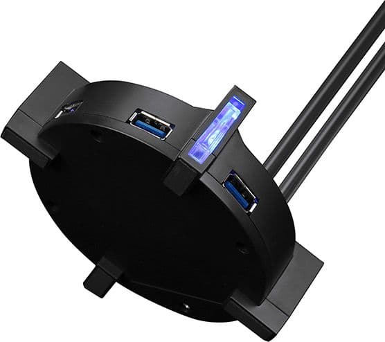 Marvo Illuminated headphone stand HZ-04, 4x USB 3.0 HUB, black, Marvo