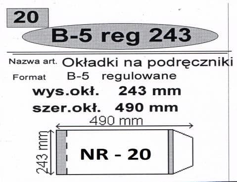Narnia Subrule cover B5 säädettävä nro 20 (50kpl) (247067)