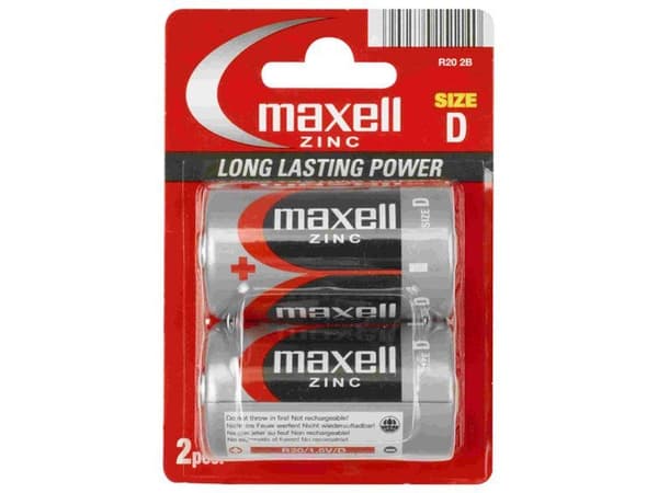Maxell Super Ace, Engangsbatteri, Sink-Karbon, 1,5 V, 106 g, R20P