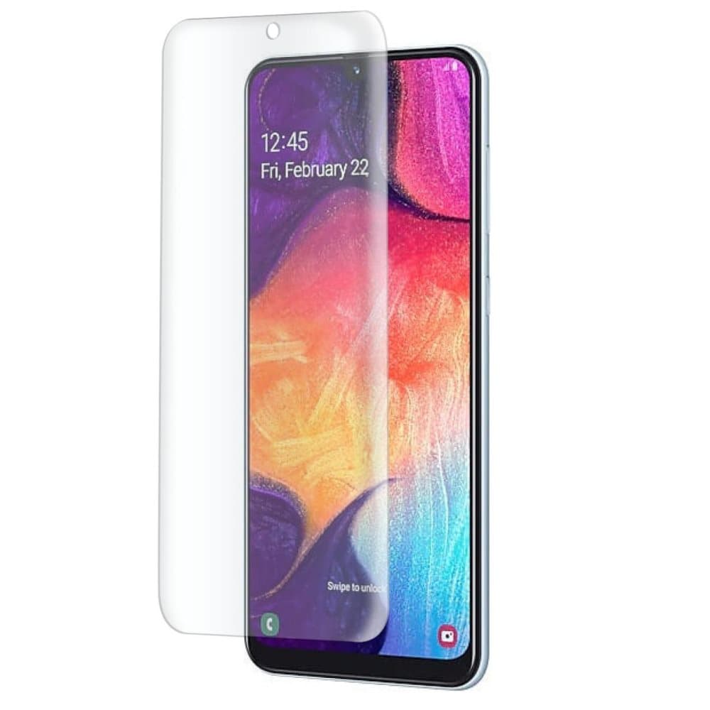 1x Fullt Cover för Samsung Galaxy A50 Skydd Skärm Starkt Härdat Glas Transparent