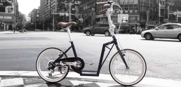 The-sliders Lite Black tasteful and comfortable, foldable bike, 2-in-1 scooter