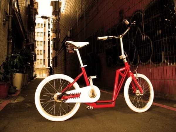 The-sliders Metro Red tasteful and comfortable, foldable bike, 2-in-1 scooter