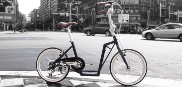 The-sliders Metro Matt Black tasteful and comfortable, foldable bike, 2-in-1 scooter