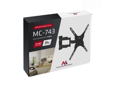 Maclean MC-743 - Brakett - justerbar arm - for flatpanel - metall - svart - skjermstørrelse: 13"-50" - veggmonterbar