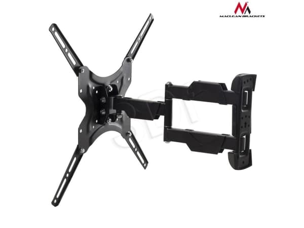 Maclean MC-743 - Brakett - justerbar arm - for flatpanel - metall - svart - skjermstørrelse: 13"-50" - veggmonterbar