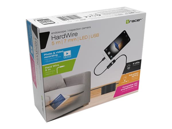 Tracer HardWire - Endoskooppi - kannettava - vedenpitävä - väri - 640 x 480 - USB - AVI - DC 5 V
