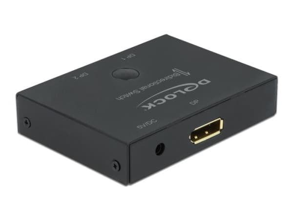 Delock DisplayPort 2 - 1 Switch bidirectional 8K 30 Hz - Video-/ljudomkopplare - 2 x DisplayPort - skrivbordsmodell