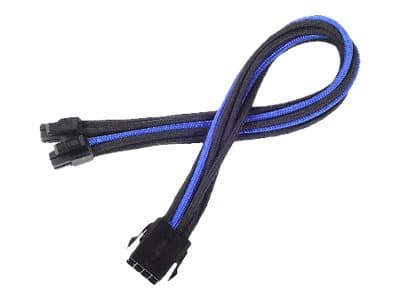 SilverStone PP07 - Strømforlengelseskabel - 8-pins EPS12V (4+4) (hann) til 8-pins EPS12V (hunn) - 30 cm - svart/blå