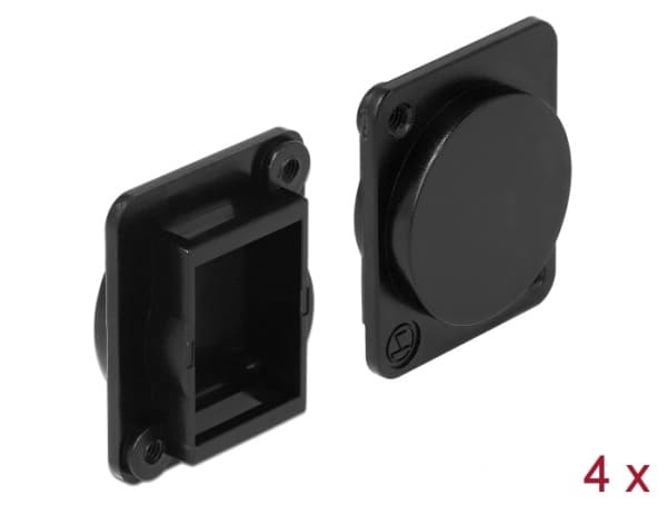Delock D-Type cover - Outlet cover - svart (en pakke 4)
