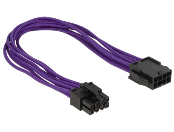 Delock - Strømforlengelseskabel - 8-pins EPS12V (hunn) til 8-pins EPS12V (hann) - 30 cm - purpur