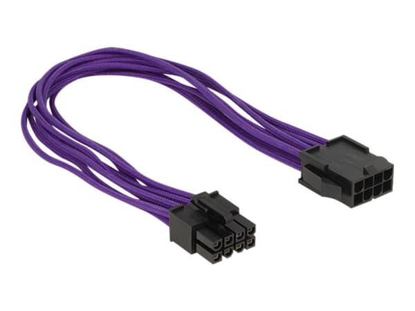 Delock - Strømforlengelseskabel - 8-pins EPS12V (hunn) til 8-pins EPS12V (hann) - 30 cm - purpur