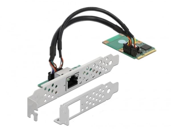 Delock Mini PCIe I/O PCIe full size 1 x RJ45 Gigabit LAN - Nettverksadapter - PCIe Mini Card - Gigabit Ethernet x 1