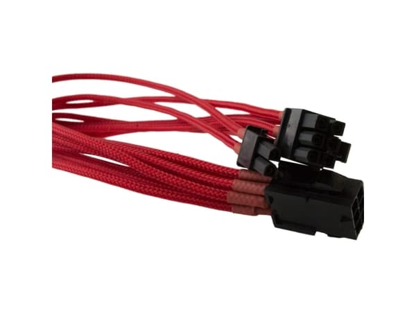 Nanoxia - Strømforsyningsadapter - 8 pin PCIe-strøm (6+2) (han) til 6 pin PCIe-strøm (hun) - 30 cm - rød