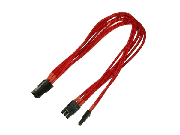 Nanoxia - Strømforsyningsadapter - 8 pin PCIe-strøm (6+2) (han) til 6 pin PCIe-strøm (hun) - 30 cm - rød