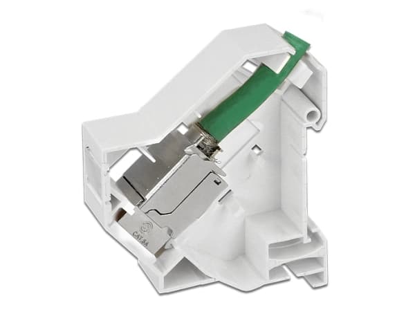 Delock - Modulinnleggs DIN-skinne monteringsbøyle - skinnemonterbar - hvit - 1 port