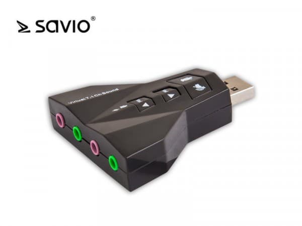 SAVIO AK-08 - Ljudkort - 16-bitars - 7.1 - USB 2.0