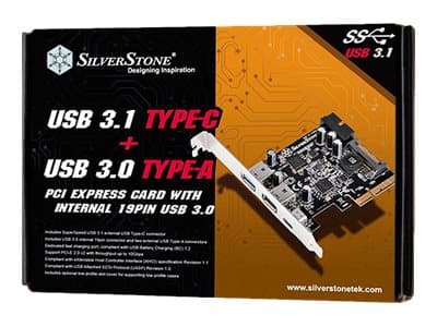 SilverStone ECU05 - USB-adapter - PCIe 2.0 x2 lavprofil - USB-C 3.1 x 1 + USB 3.0 x 2 + USB 3.0 (intern) x 2