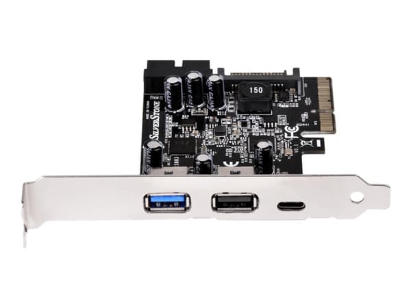 SilverStone ECU05 - USB-adapter - PCIe 2.0 x2 lavprofil - USB-C 3.1 x 1 + USB 3.0 x 2 + USB 3.0 (intern) x 2