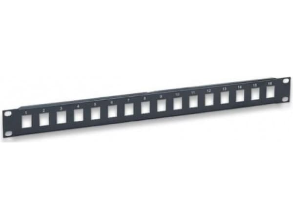 Intellinet Network Solutions Tomt 16-porters panel for Keystone-moduler 1U 19" svart (513593)
