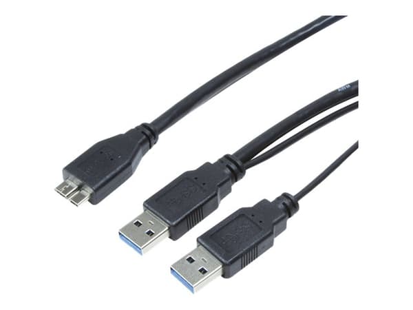 LogiLink - USB-kaapeli - Micro-USB Type B (han) til USB Type A, USB Type A (kun strøm) (han) - 1 m - lajittelu