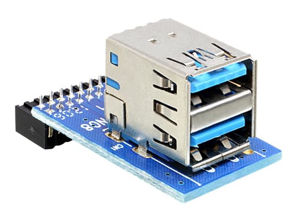 Delock USB 3.0 Pin Header - USB intern til ekstern adapter - 19 pin USB 3.0 samlekasse (hun) til USB Type A (hun)