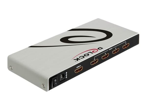 Delock HDMI Splitter - Video/lyd-splitter - 4 x HDMI - stasjonær