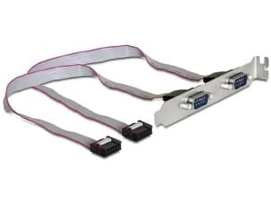 Delock Slotbracket > 2x serial - Serielt panel - 9-pins serieheader (hunn) til DB-9 (hann) - 27 cm