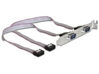 Delock Slotbracket > 2x serial - Serielt panel - 9-pins serieheader (hunn) til DB-9 (hann) - 27 cm