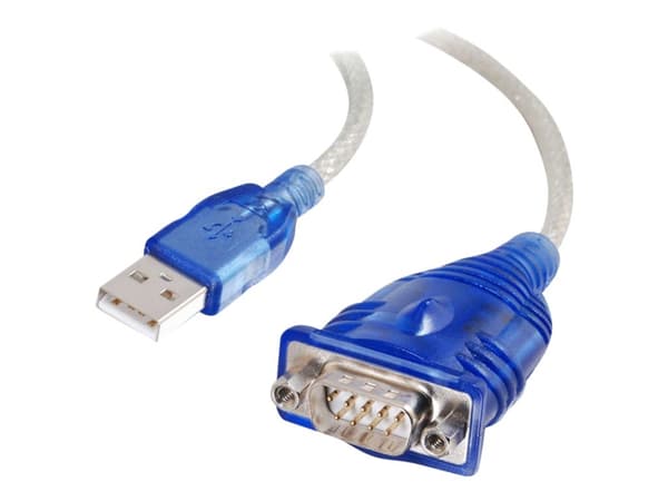 C2G USB to DB9 Serial Adapter Cable - Seriell adapter - USB - RS-232 - blå