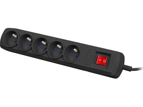 Armac ARC5, 5 AC-pistorasia(a), 250 V, 10 A, Musta, 5 m