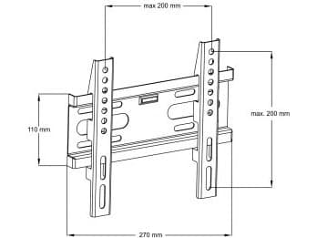 ART AR-44 - Brakett - for LCD-TV - metall - svart - skjermstørrelse: 14"-42" - veggmonterbar