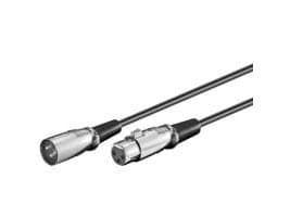 MicroConnect - Förlängningskabel för video - XLR3 hane till XLR3 hona - 6 m - svart