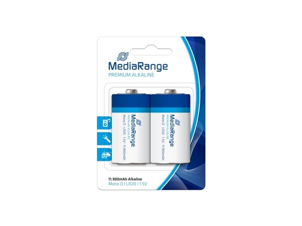 MediaRange Premium MRBAT109 - Batteri 2 x D - alkaliskt - 11900 mAh
