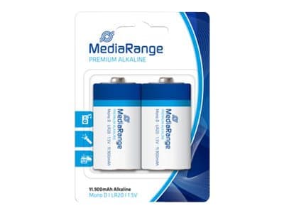 MediaRange Premium MRBAT109 - Batteri 2 x D - alkaliskt - 11900 mAh