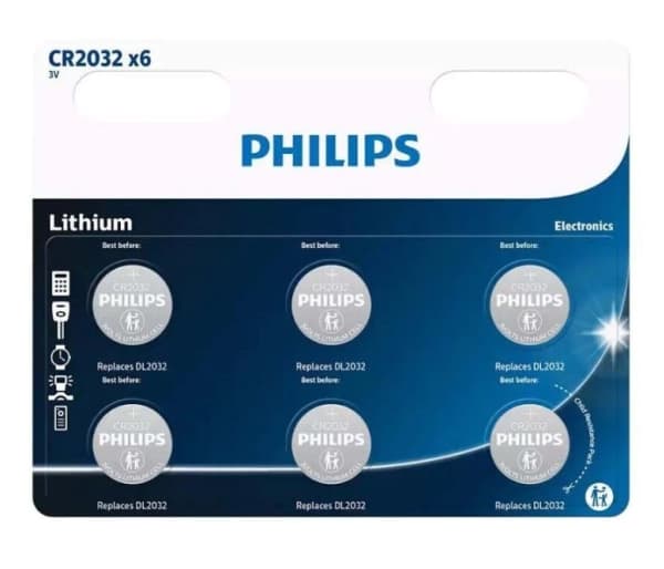 Philips Minicells CR2032P6 - Batteri 6 x CR2032 - Li - 210 mAh