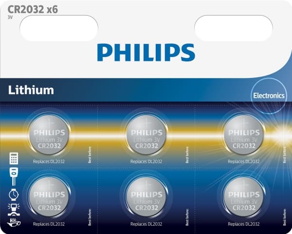 Philips Minicells CR2032P6 - Batteri 6 x CR2032 - Li - 210 mAh
