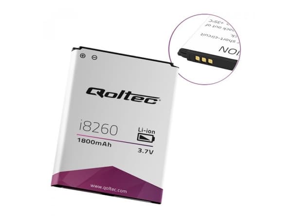 Qoltec 52021, Batteridrevet, Samsung, Hvid, Lithium-Ion (Li-Ion), 1800 mAh, 3,7 V